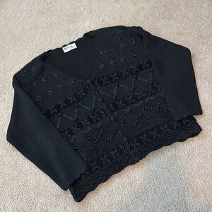 All Points by Reference Point Vintage Black Cardigan